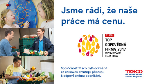 Tesco získalo 3 ocenění v soutěži TOP Odpovědná firma