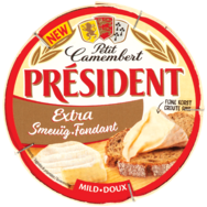 Président Camembert Extra Fondant Zrající sýr s bílou plísní