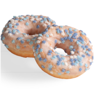 Bílý donut s vločkami