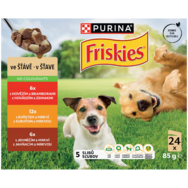 Friskies Kapsičky pro psy výběr s hovězím, kuřecím a jehněčím masem ve šťávě