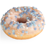 Bílý donut s vločkami