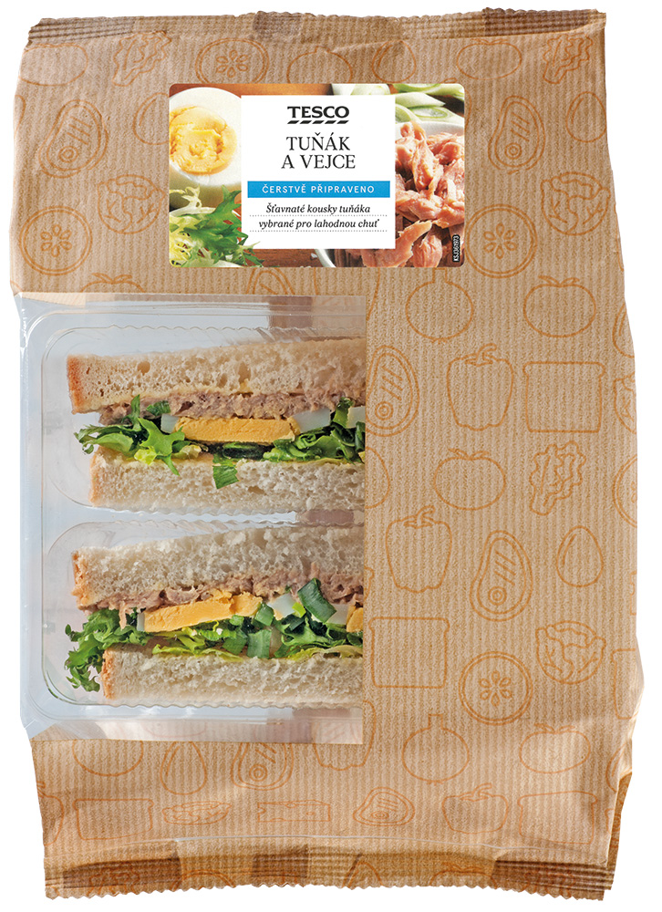 Jídlo s sebou sendviče Tesco